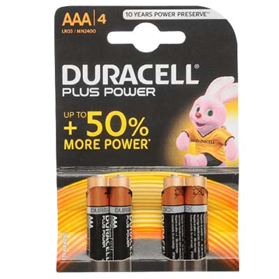 Duracell (Power Plus) Battery AAA 4's