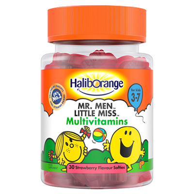 Haliborange Mr. Men Little Miss Calcium & Vitamin D Strawberry Softies for Kids 3-7 30s