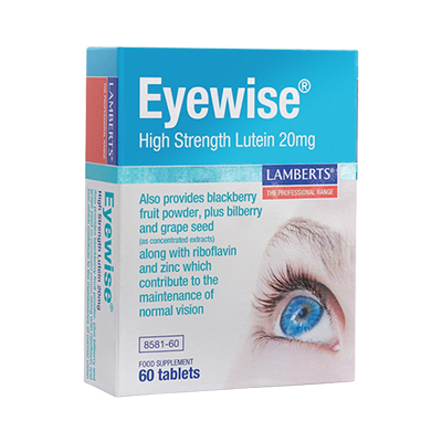 Lamberts Eyewise Tabs High Strength Lutein 20mg 60's with Lutein, Bilberry, Grapeseed, and Blackberry