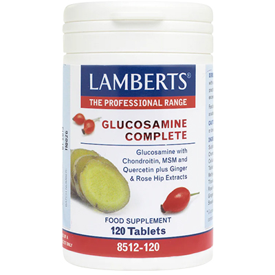 Lamberts Glucosamine Complete Tabs 120's - Glucosamine, Chondroitin, MSM, Quercetin, Ginger & Rose Hip