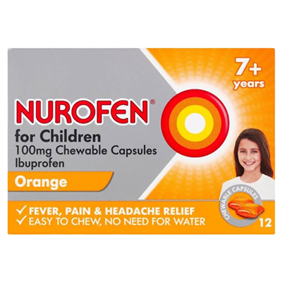 Nurofen For Children 7+ 100mg Chewable Capsules 12s