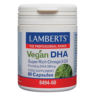Lamberts DHA 250mg Vcaps 60's - plant based form of DHA from Algae