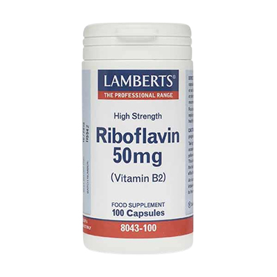 Lamberts Vitamin B2 - Riboflavin 50mg 100's