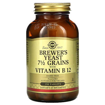 Solgar Brewer’s Yeast 7.5 Grains with Vitamin B12 Tabs 250's