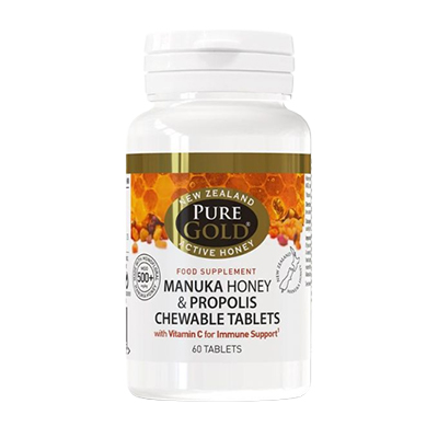 Manuka Honey & Propolis Chewable Tabs with Vat C 60's