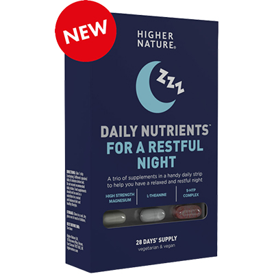 Higher Nature Daily Nutrients for a Restful Night Pack - Magnesium, Theanine, 5HTP 28's