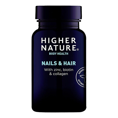 Higher Nature Nails & Hair Caps 120's with Zinc, Biotin & Collagen
