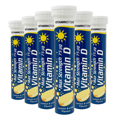 Vitamin Store Vitamin D Max Strength 75mcg Effervescent Tablets Lemon & Lime 20s