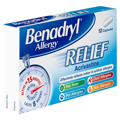 Benadryl Allergy Relief Capsules 12s