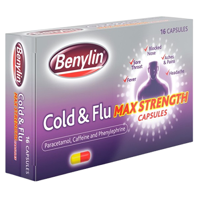 Benyline Cold & Flu Max Strength Capsules 16s