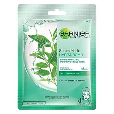 Garnier Tissue Mask Hydra Bomb Green Tea 28g x 1's