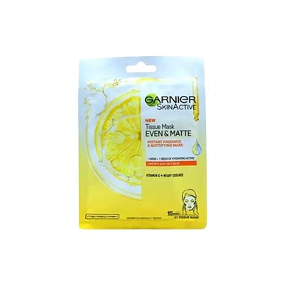Garnier Even & Matt Tissue Mask (Vitamin C + Milky Essence) 28g