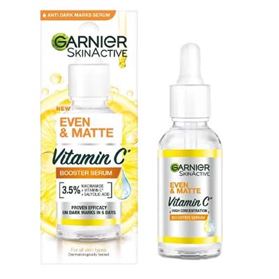 Garnier Even & Matte Vitamin C Booster Serum 15ml (New Size)