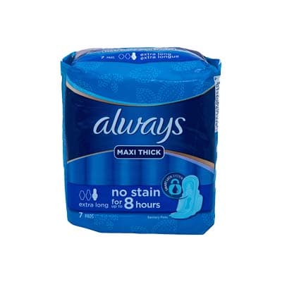 Always Maxi Thick Extra Long Wings D&N T3 Pads, 7pads