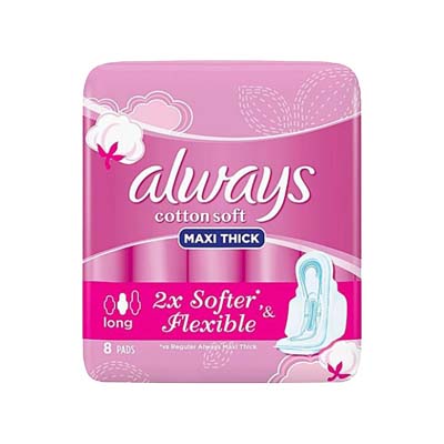 Always Soft Maxi Thick Long Pads, 8pads