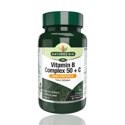 Natures Aid Vitamin B Complex 50 + C Tablets 30 per pack