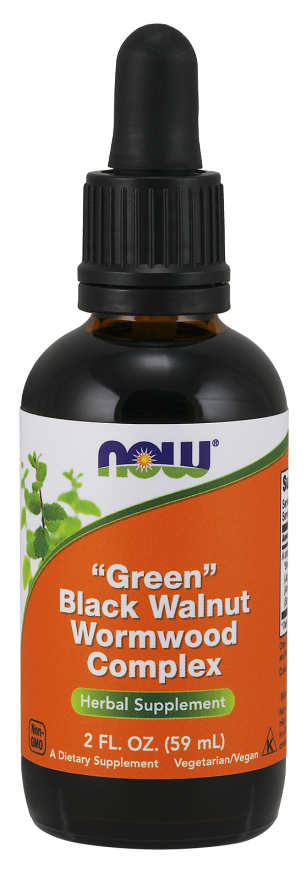 Now Black Walnut (Fresh Green) & Wormwood Complex 60ml with Cloves.