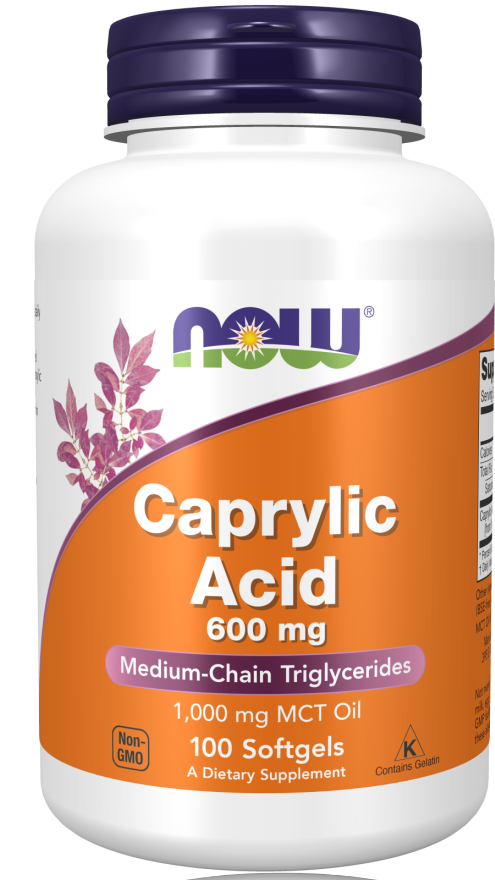 Now Caprylic Acid 600mg Caps 100's