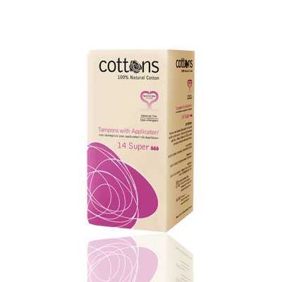 Cottons 100% Hypo allergenic Super Tampons with Applicator, 14 tampons