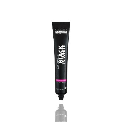 Curaprox Black Is White Toothpaste, 90ml - Activated Charcoal Whitening Toothpaste + Toothbrush.