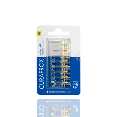 Curaprox CPS 09 Prime Refill Interdental Brushes 8 Count - 8 x 0.9mm - 4mm