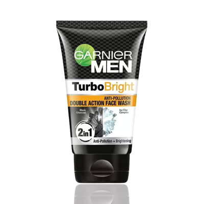 Garnier Men Turbo Bright Double Action 2in1 Face Wash-100g