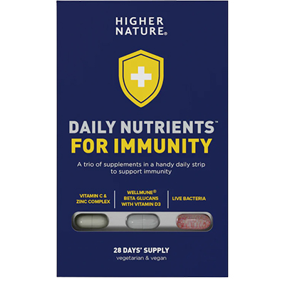 Higher Nature Daily Nutrients for Immunity Pack - Vat C, Zinc, Beta Glucans, Vat D, Probiotics 28's