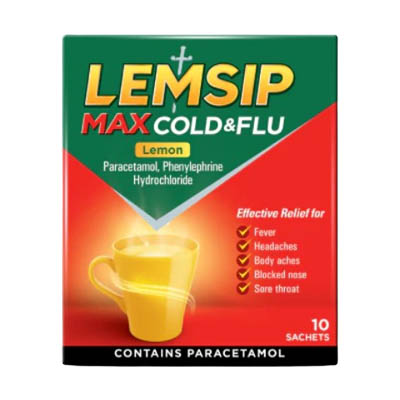 Lemsip Max Cold & Flu Satchets Lemon 10s