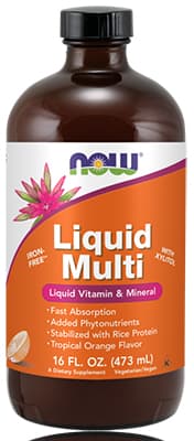 Now Liquid Mutlivitamin & Mineral - Orange Flavour - 473ml