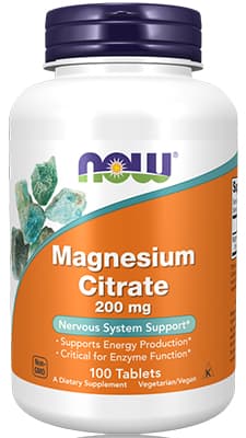 Now Magnesium Citrate 200mg Tabs 100's