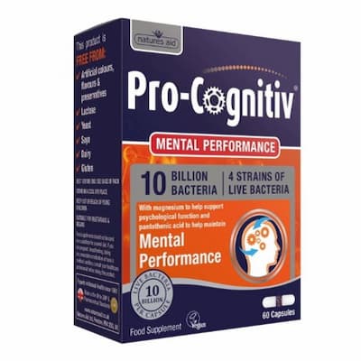 Natures Aid Pro-Cognitiv 10B-4Strain 'Mental Performace' Vegan-60's