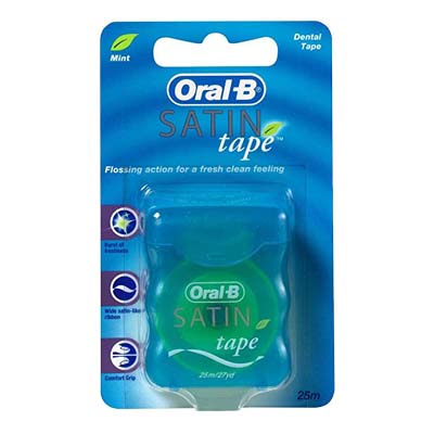 Oral-B Satin Mint Waxed Tape, 25meters