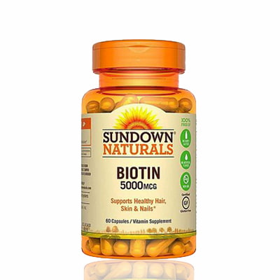 Sundown Naturals High Potency Biotin, 5000 mcg Capsules