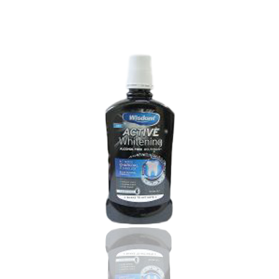Wisdom Active Whitening (Charcoal) Mouthwash Alcohol Free - Fresh Mint, 500ml