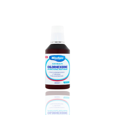 Wisdom Chlorhexidine Mouthwash Alcohol Free - Fresh Mint, 300ml