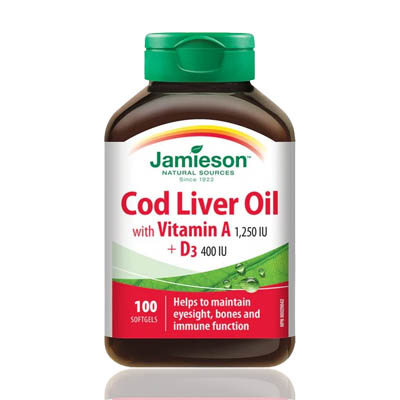 JAMIESON COD LIVER OIL+VIT A+D3 SOFTGELS 100`S