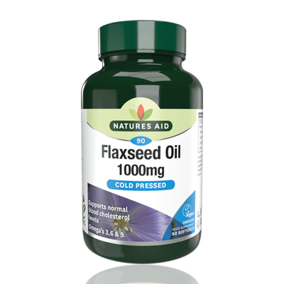 Natures Aid Flaxseed Oil 1000mg Cold Pressed (Omega 3,6,9) Vegan - 90's
