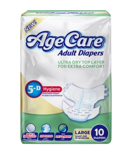 Age Care Adult Diapers Medium (Waist 32-44) 10's