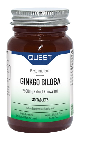 Quest Ginkgo Biloba 150 mg Extract (equivalent to 7,500mg) 30's