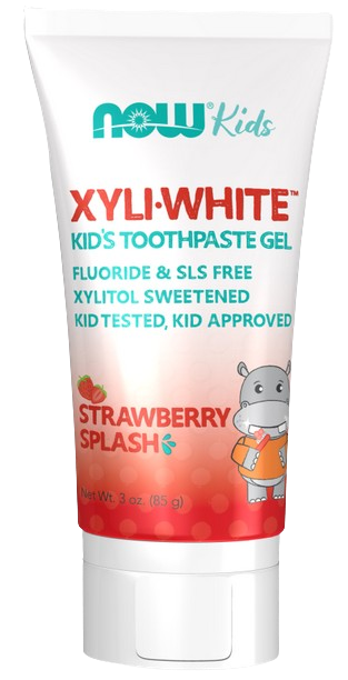 Now Toothpastes  Xyliwhite Kids Toothpaste Gel Strawberry 85gm - Fluoride & SLS Free