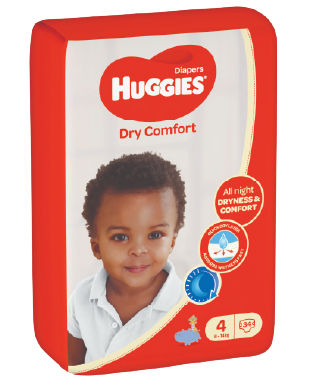 Huggies Dry Comfort (size 4) 8-14Kgs, 34 pieces