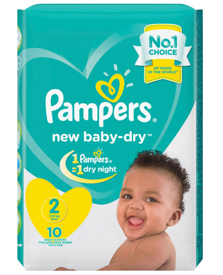 Pampers Baby Dry Low Count Mini Diapers Size 2 (3 - 8 kg’s), 10 pieces