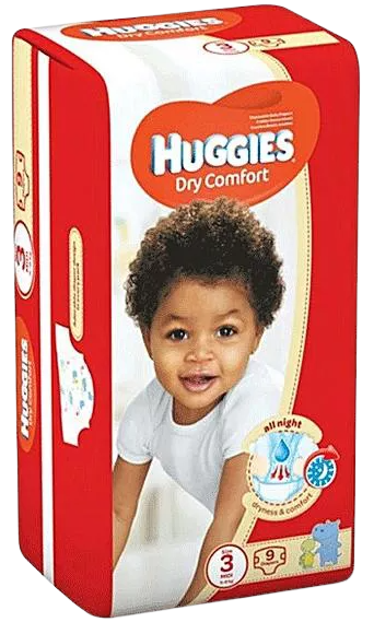 Huggies Dry Comfort (size 3) 5-8Kgs, 9 pieces