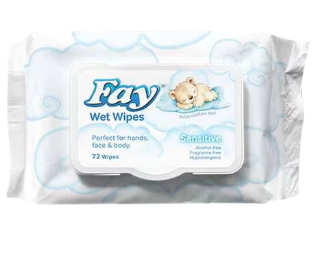 Fay Sensitive Wet Wipes 72's