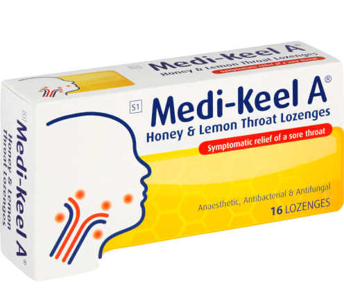 Medi-Keel A Honey & Lemon Lozenges 16s