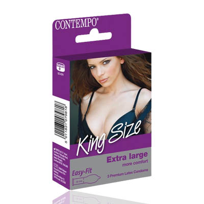Contempo King Size Studded Condoms, 3 pieces
