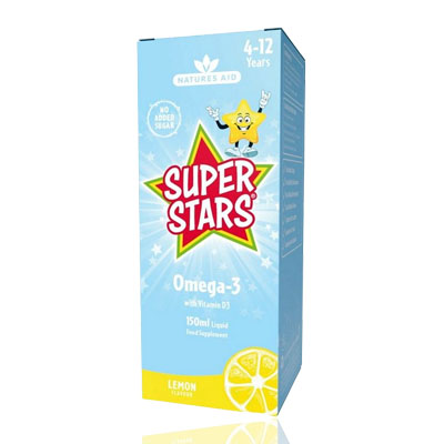 Natures Aid  Super Star Omega-3 w/Vitamin D3 (Lemon Flavour) - 150ml