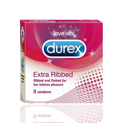 Durex Condoms - Extra Ribbed 3's