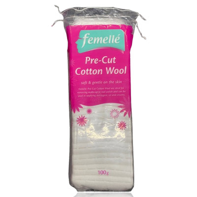 Femelle Pre-Cut (Zig Zag) Cotton Wool 100gms