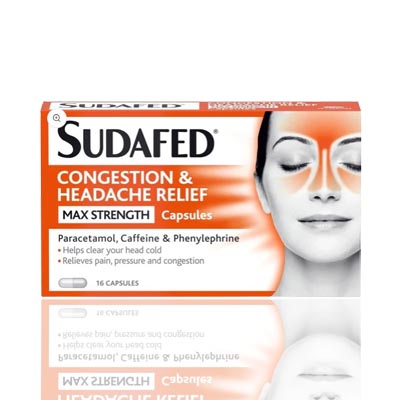 Sudafed Congestion & Headache Relief Max Strength Capsules 16s